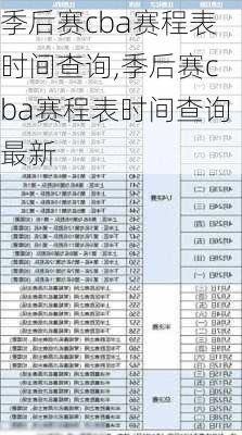 季后赛cba赛程表时间查询,季后赛cba赛程表时间查询最新