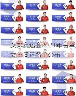 女排奥运会2021年名单,女排奥运名单公布