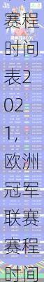 欧洲冠军联赛赛程时间表2021,欧洲冠军联赛赛程时间表2021年