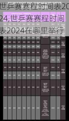 世乒赛赛程时间表2024,世乒赛赛程时间表2024在哪里举行