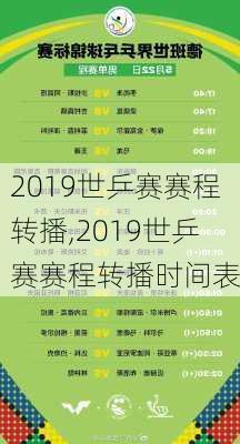 2019世乒赛赛程转播,2019世乒赛赛程转播时间表