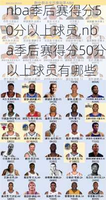 nba季后赛得分50分以上球员,nba季后赛得分50分以上球员有哪些