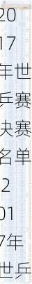 2017年世乒赛决赛名单,2017年世乒赛男单决赛