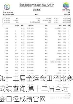 第十二届全运会田径比赛成绩查询,第十二届全运会田径成绩官网