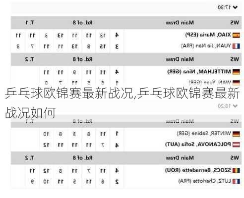 乒乓球欧锦赛最新战况,乒乓球欧锦赛最新战况如何