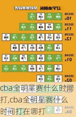 cba全明星赛什么时间打,cba全明星赛什么时间打在哪打