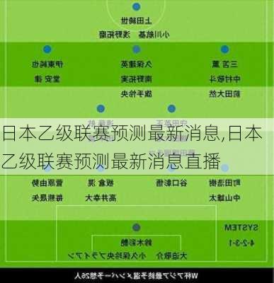 日本乙级联赛预测最新消息,日本乙级联赛预测最新消息直播