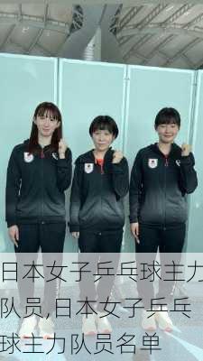 日本女子乒乓球主力队员,日本女子乒乓球主力队员名单