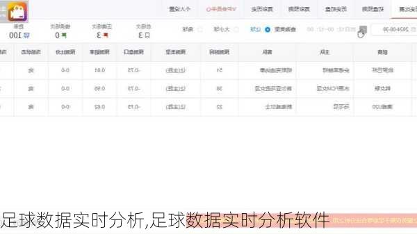 足球数据实时分析,足球数据实时分析软件