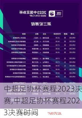 中超足协杯赛程2023决赛,中超足协杯赛程2023决赛时间