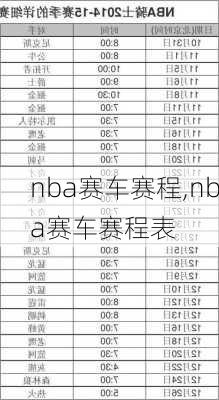 nba赛车赛程,nba赛车赛程表