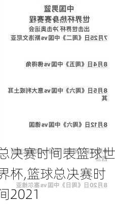 总决赛时间表篮球世界杯,篮球总决赛时间2021