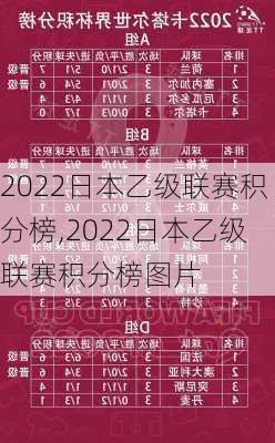 2022日本乙级联赛积分榜,2022日本乙级联赛积分榜图片