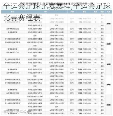 全运会足球比赛赛程,全运会足球比赛赛程表