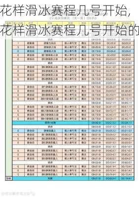 花样滑冰赛程几号开始,花样滑冰赛程几号开始的