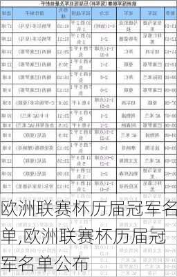 欧洲联赛杯历届冠军名单,欧洲联赛杯历届冠军名单公布