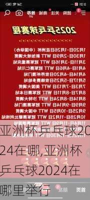 亚洲杯乒乓球2024在哪,亚洲杯乒乓球2024在哪里举行