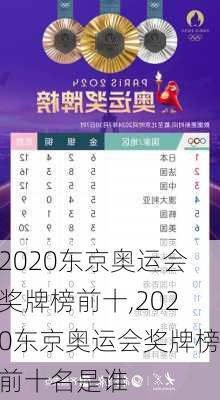 2020东京奥运会奖牌榜前十,2020东京奥运会奖牌榜前十名是谁