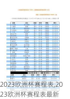 2023欧洲杯赛程表,2023欧洲杯赛程表最新