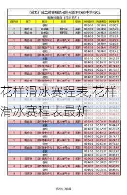 花样滑冰赛程表,花样滑冰赛程表最新