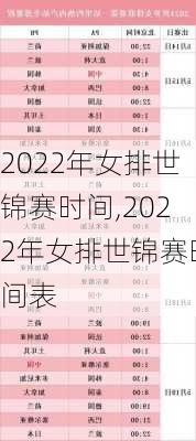 2022年女排世锦赛时间,2022年女排世锦赛时间表