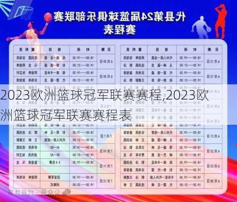 2023欧洲篮球冠军联赛赛程,2023欧洲篮球冠军联赛赛程表