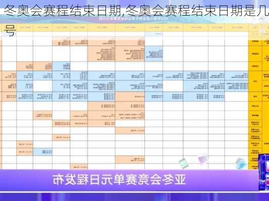 冬奥会赛程结束日期,冬奥会赛程结束日期是几号