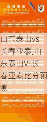 山东泰山vs长春亚泰,山东泰山Vs长春亚泰比分预测