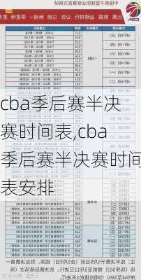 cba季后赛半决赛时间表,cba季后赛半决赛时间表安排