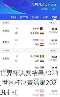 世界杯决赛结果2023,世界杯决赛结果2023时间