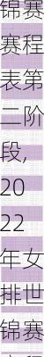 2022年女排世锦赛赛程表第二阶段,2022年女排世锦赛赛程表第二阶段比赛