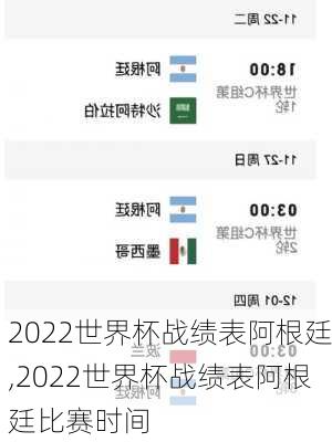 2022世界杯战绩表阿根廷,2022世界杯战绩表阿根廷比赛时间