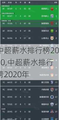 中超薪水排行榜2020,中超薪水排行榜2020年