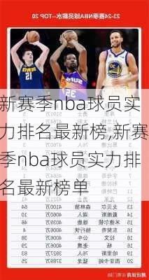 新赛季nba球员实力排名最新榜,新赛季nba球员实力排名最新榜单