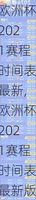 欧洲杯2021赛程时间表最新,欧洲杯2021赛程时间表最新版